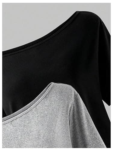 RoseSeek Girl's Off The Shoulder Tops Short Sleeve Cute Summer T Shirts for Teens Girls Y2k Tops Trendy thumbnail 3