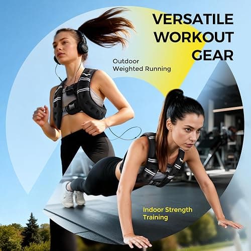 PACEARTH Weighted Vest,6lb/8lb/10lb/12lb/16lb/20lb/25lb/30lb Weight Vest with Reflective Stripe, Body Weight Vests for Women, Men, Weight Loss Workout, Strength Training, Running, Walking, Jogging thumbnail 7