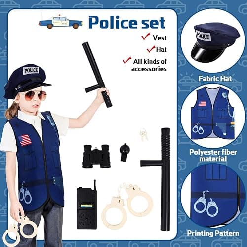 Deekin 5 Sets Kids Dress up Costumes, Toddler Dress up Clothes for Boys Girls, Community Helpers Construction Worker Police Firefighter Doctor Surgeon Pretend Outfits for Ages 3–7 thumbnail 3