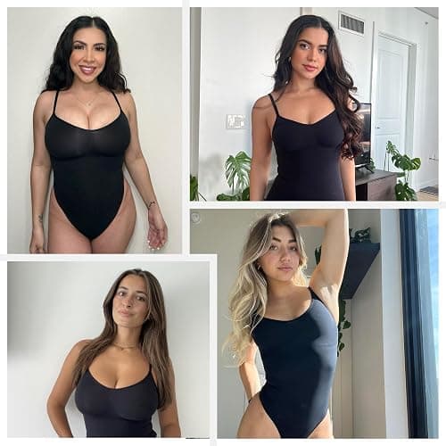 herslims Shapewear Tummy Control Bodysuit Thong or Brief: Sculpting Shaper Tank Top Bodysuits & Snatched Waist Body Suit thumbnail 5