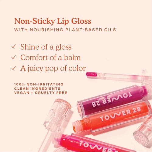 Tower 28 ShineOn Lip Jelly, SPICY, Non-Sticky, Hydrating Vegan Lip Gloss in Sheer-ish Red, Moisturizing Apricot and Raspberry Seed Oil, Clean, Cruelty Free thumbnail 3
