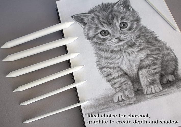 43 PCS Blending Stumps and Tortillions Paper Art Blenders Sketch Drawing Tools with Sketch Wipe Scrapers,Rub Sponge,Kneaded Eraser and Sandpaper Sharpeners thumbnail 6