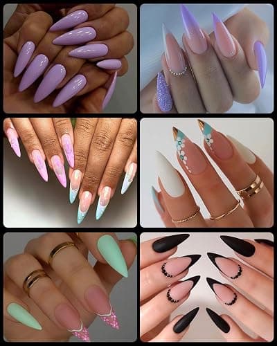 Soft Gel Nail Tips Medium Stiletto, 120PCS Pre Buff Full Cover Shaped Nail Extenison Tips Half Matte Gel Nail Tips BORNBYME thumbnail 3