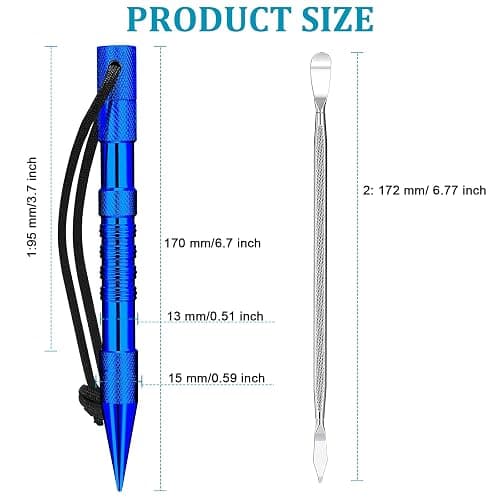 Ferraycle 12-Piece Paracord Fid Set - Stainless Steel Knotter Tools, Marlinspike Set, Lacing Needles, Smoothing Tool for Leather or Paracord Work (Dark Blue) thumbnail 3