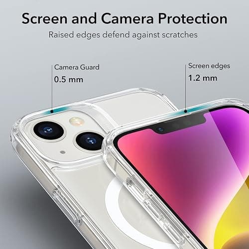 ESR for iPhone 14/iPhone 13 Case, Compatible with MagSafe, Classic Hybrid Magnetic Mobile Phone Case iPhone 14/13 Case, Military Standard, Drop Protection, Clear thumbnail 7