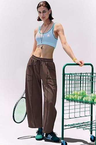 Panadila Womens Barrel Pants Drawstring Wide Leg Sweatpants Baggy Summer Lounge Pants Casual Beach Trousers thumbnail 6