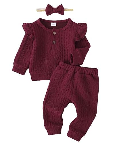 Mioglrie Toddler Baby Girl Clothes Fall Winter Sweatsuit Newborn Sweatshirt Sweat Pant Sets Outfits Infant Girls Clothing - Image 1