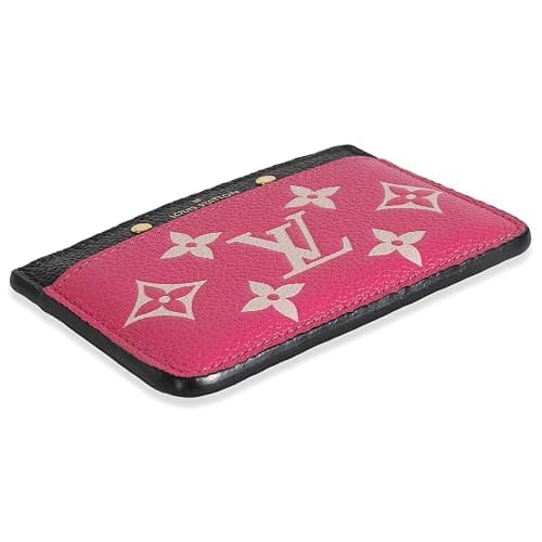 Louis Vuitton, Pre-Loved Black White Pink Empreinte Spring In The City Card Holder, Black thumbnail 6