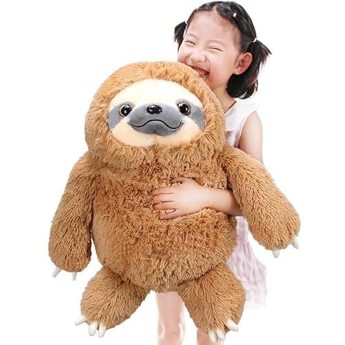 Winsterch Large Sloth Stuffed Animal,Kids Fluffy Stuffed Sloth Teddy Bear Birthday, Big Plush Sloth Gifts for Boys and Girls Sloth Toy (20 Inches, Brown) - Image 1