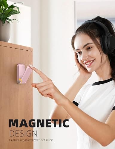Lamicall Headphone Stand, Sticky Headset Hanger - Adhesive Headphone Holder Hook Mount, Headset Stand Holder Clip Under Desk, Earphone Clamp for Airpods Max, HyperX, Sennheiser, Pink thumbnail 4