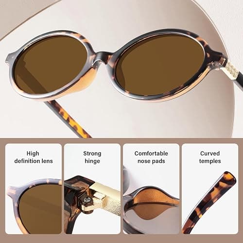 KUGUAOK 4PACK Retro Oval Sunglasses for Women Trendy Small Frame 90s Sun Glasses UV Protection Y2k Fashion Shades thumbnail 4