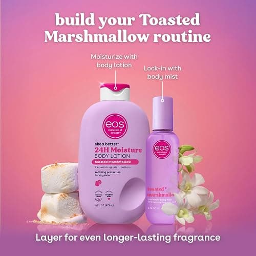 eos Shea Better Body Lotion Toasted Marshmallow, 24-Hour Moisture Skin Care, Lightweight & Non-Greasy, Natural Shea Butter, Vegan, Moisturizing Body Lotion for Dry Skin, 16 fl oz thumbnail 8