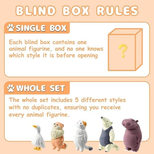 Animal Blind Box, Looking Up Series Kawaii Blind Box Mini Figure (1 Pack) | Original Japanese Design Cute Figurines, Collectible Anime Toys for Birthday Gift & Desk Decor, Single Box thumbnail 4