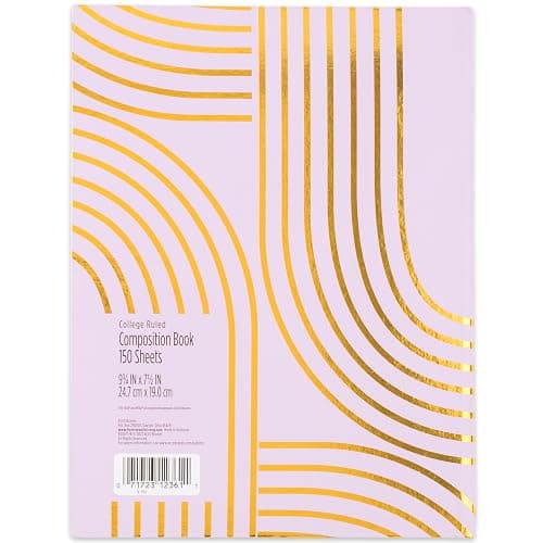 Five Star Composition Book, College Ruled Paper, 7-1/2" x 9-3/4", 80 Sheets, Hardcover, Lilac and Metallic Gold Arches (850111F-AMZ) thumbnail 6