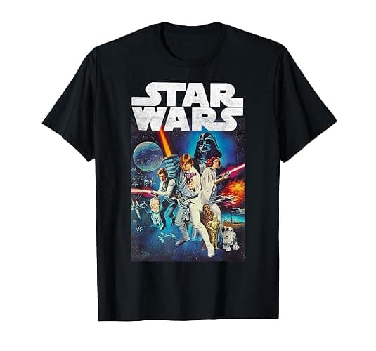Star Wars Vintage Cast Poster Disney+ T-Shirt - Image 1