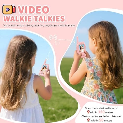BlueFire Kids Walkie Talkies with Video – Screen Display Toy Radios with Voice Effects, One-on-One Pairing, Long Range – Birthday Toys Gifts for Boys & Girls Ages 3–12 (Pink) thumbnail 2