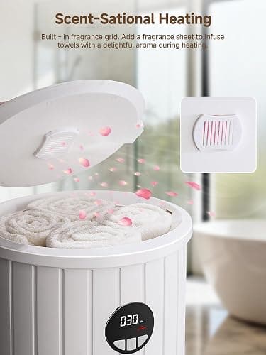 AAOBOSI Large Towel Warmers for Bathroom with Digital Display,20L 4 Timer& Auto Shut Off，Fast Warming, Blankets & Robes, Portable Electric Warmer for Bathroom,SPA，PJ's and More thumbnail 7