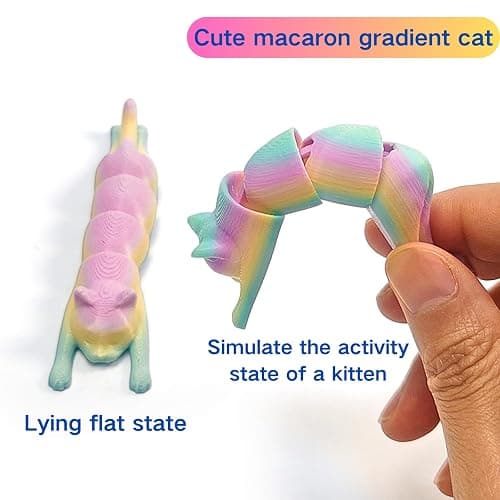 AQXYTK 13 Pcs 3D Printed Dragon Set and Articulated Animals, 7 Dragons 3 Cats, Flexible Fidget Toys for Desk Decor Stress Relief, Gifts Adults Kids thumbnail 6