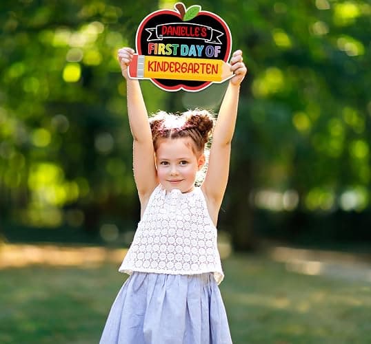 JUESMOS First and Last Day of School Chalkboard First Day of School Sign | 9.5"x11.8" Double Sided Apple Pencil Sign Back to School Supplies Reusable 1st Day of Kindergarten Preschool Photo Props Sign thumbnail 2