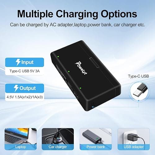 PoweLyt Osmo 360/Action 6/5 Pro/4/3 Battery 2 Packs 3.87V 2100mAh Osmo Action 5 Pro Batteries and 3 Channels Charging Station Compatible with DJI Osmo Action 6/Action 5 Pro/Action 4/Action 3,Osmo 360 thumbnail 4