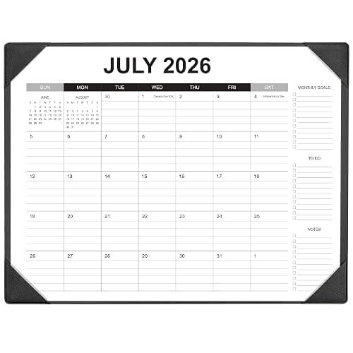Desk Calendar 2026-2027 with Desk Mat – 22" x 17" Large Desk Pad Calendar Runs from July 2026 to December 2027, Office Supplies Desktop Monthly Calendar for Home & Office - Image 1
