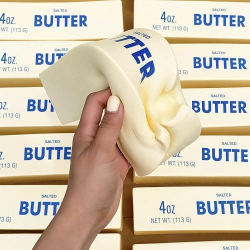 9.5 Inch Butter Squishy Toys, Large Super Soft Butter-Shaped Slow Rising Squishy, Sticky Butter Sticks Squeeze Toys, Realistic Food Squishies Fidget Toys for Decompression Anxiety Relaxation (1 Pcs) thumbnail 6