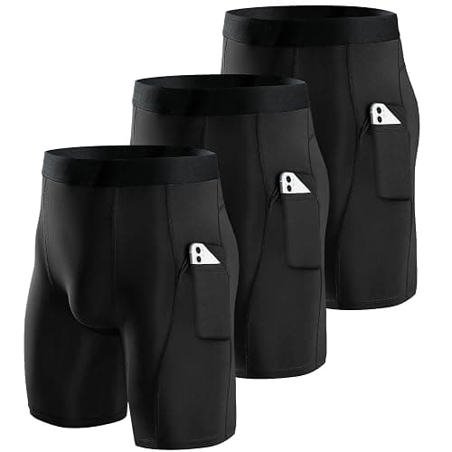 Niksa Compression Shorts Men 2/3 Pack, Compression Underwear for Men Athletic Shorts, Running Workout Fitness Shorts - Image 1