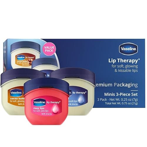 Vaseline Lip Therapy Variety 3-Pack – Original, Rosy Lips, Cocoa Butter Lip Balm Moisturizers in Mini Jars, 0.25 Oz Ea - Vaseline Original, Rosy Lips & Cocoa Butter thumbnail 2