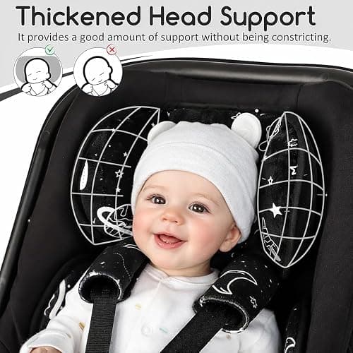 Hooyax Infant Car Seat Insert with Ultra-Thick Head Support - Universal 3-in-1 Baby Car Seat Cushion Set, Dual-Sided Newborn Carseat Insert for Carseat, Stroller, Bouncer, Swing(Apricot) thumbnail 3