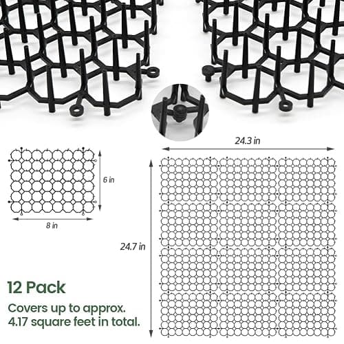Ley's 12 Pack Cat Deterrent Mat, 6 x 8 in Scat Mat with Spikes, Keep Cats Away from Plants, Indoor Furniture & Outdoor Garden Fence – Pet Repellent Barrier thumbnail 4