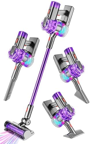 BLAXTEM 4-in-1 Kids Toy Vacuum that Works, Toddler Pretend Play Cleaning Set with Real Suction, Toys Working Cleaner Birthday Idea for Girl Boy (Purple) - Image 1