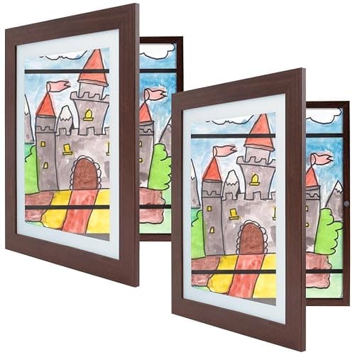 Golden State Art, 10x12.5 Kids Art Frames, Front-Opening Picture Frame Great for Kids Drawings, Artworks, Children Art Projects, Schoolwork, Home or Office (Walnut Set of 2) thumbnail 9
