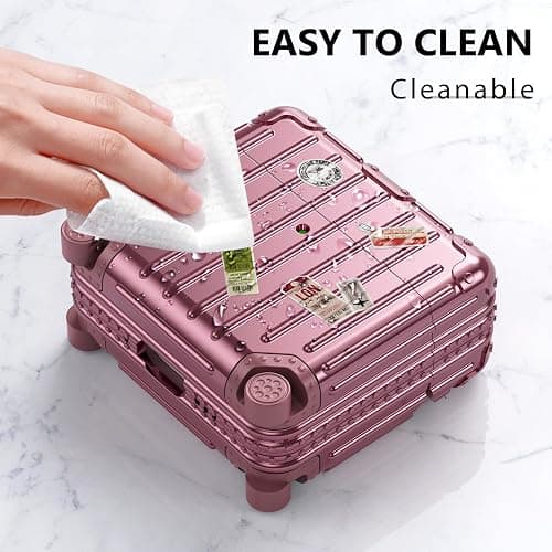 KOREDA Compatible with AirPods 4 Case Cover, Funny Suitcase Design Case for Airpods 4th Generation 2024, Cute Fashion Protective Hard Case with Cleaner Kit & Keychain (Rose Gold) thumbnail 5