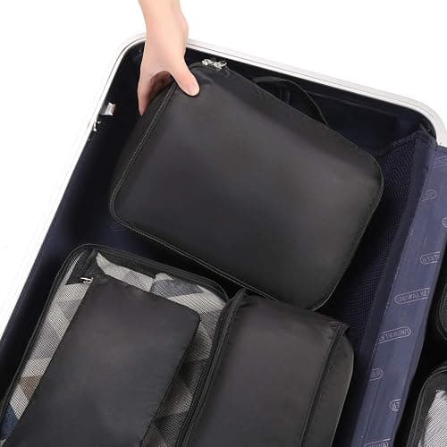 BAGAIL 8 Set Packing Cubes Luggage Packing Organizers for Travel Accessories-Jet Black thumbnail 6