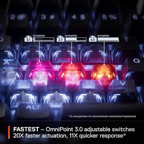 SteelSeries Apex Pro TKL Gen 3 OmniPoint 3.0 HyperMagnetic Switches — Adjustable Actuation — Rapid Trigger — Game-Ready Presets — Protection Mode — Rapid Tap/SOCD — OLED — RGB — PBT Keycaps — USB-C thumbnail 5