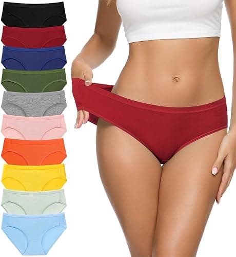 Eiggam Women's Cotton Bikini Panties,High-Cut Full Coverage Stretch Cool Underwear for Women - Image 1