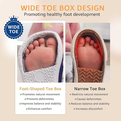 Toddler Wide Toe Box Barefoot Shoes Boys Girls Sneakers Kids Tennis Shoes Preschool Non Slip Lightweight Comfortable First Walking Shoes Running Outdoor Activities thumbnail 4