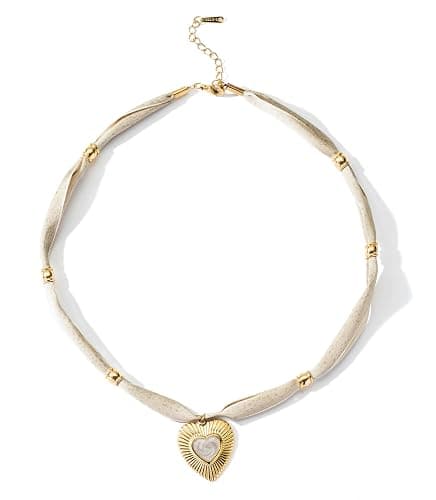 Mixcbe Bandana Necklace for Women,Gold Dainty Charm Necklace with Heart, Cross, Sun Pendants, Carabiner Lock - Boho Beach Vintage Scarf Necklaces - Image 1