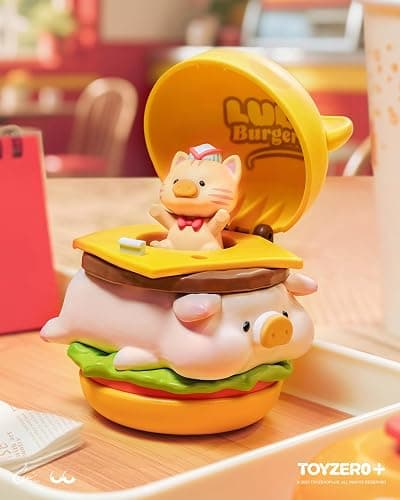 TOYZERO + Lulu The Piggy Blind Box - Burger Express Movable Series Figurines Mystery Box Cute Animal Figures Collectibles Toys Home Desk Decorations Holiday Birthday Gifts, Whole Set thumbnail 6