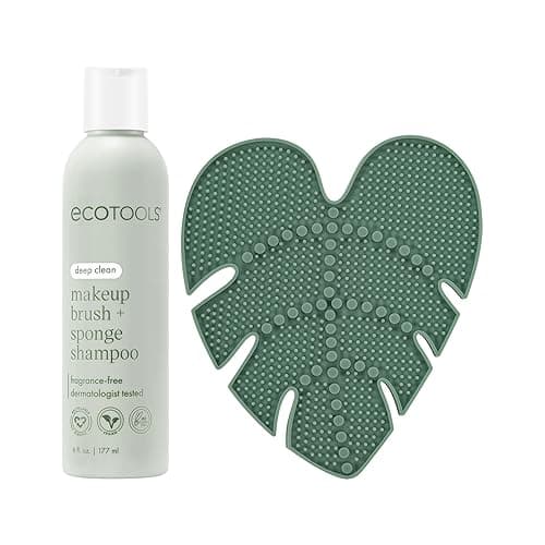 EcoTools Makeup Brush Cleansing Pad + Deep Clean Shampoo Bundle, Brush Cleaner Mat & Makeup Brush Cleanser For Deep Cleaning Tools, Clean Formula, Cruelty-Free, & Vegan, 2 Piece Set - Shampoo, 2 Piece Set - Image 1