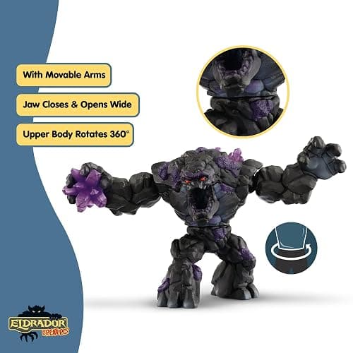 Schleich ELDRADOR Creatures - 9" Shadow World Stone Monster Toy with Crystal Set - Cool Movable Monster Action Figure for Boys and Girls - Fantasy Rock Beast Figurine - Durable Toys for Kids Ages 7+ thumbnail 6