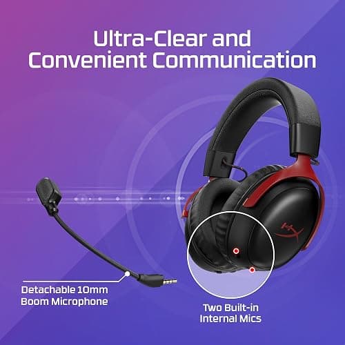 HyperX Cloud III S – Wireless Gaming Headset for Multi-Platform, 2.4GHz, Bluetooth, Battery Life up to 120 Hours 2.4GHz / 200 Hours Bluetooth, 53mm Angled Drivers, Detachable Mic – Black thumbnail 6