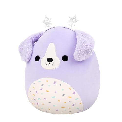 Squishmallows Original 14in Deontay The Purple Retriever with Birthday Confetti Belly and Star Headband – Official Jazwares Plush (Large) thumbnail 6