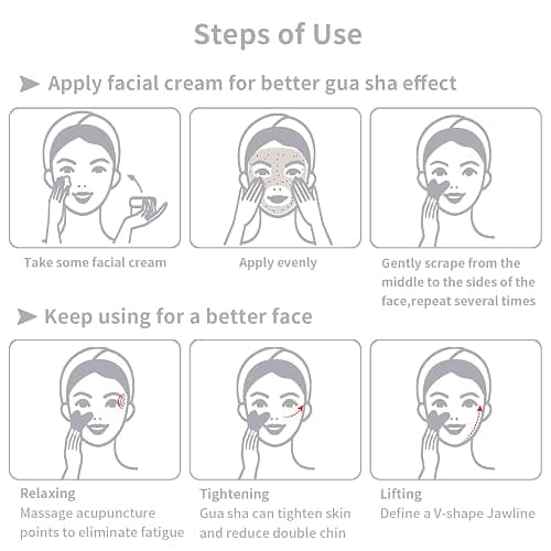 Contrybox Gua Sha Facial Tools, White Quartz Guasha Tool for Face & Eye Gua Sha Stone for Puffiness Reducing & Jawline Sculpting Face Stone Gua Sha Tools for Skin Care Woman GuaSha Stone Tool, White thumbnail 4