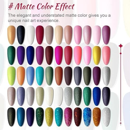 JODSONE 60 PCS Gel Nail Polish Starter Kit With U V Light 55 Kinds Of Color Glitter Gel Polish No Wipe Base And Glossy Matte Top Coat Easy To Apply thumbnail 8