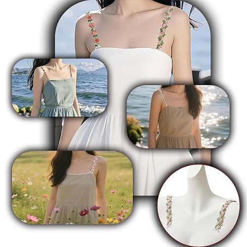 Blumen-BH-Träger für Damen, dekorativer Blumen-Spitzenriemen für trägerloses Kleid/BH thumbnail 4