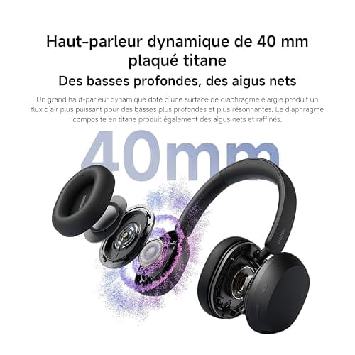 XIAOMI Redmi Headphones Neo, Casque Bluetooth sans Fil Anti-Bruit, Noir | Transducteur 40 mm, audio filaire Hi-Res, appels antibruit IA à 3 micros, Bluetooth 5.4, Fast Pair thumbnail 7