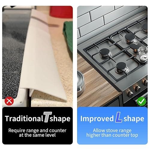 Stainless Steel Stove Counter Gap Cover (2 Pack, Black), Stove Gap Guard, Stove Gap Filler for Kitchen, Range Trim Kit, Heat Resistant with Easy Clean, Adjustable Length 13.8” to 27.5” - Black thumbnail 4