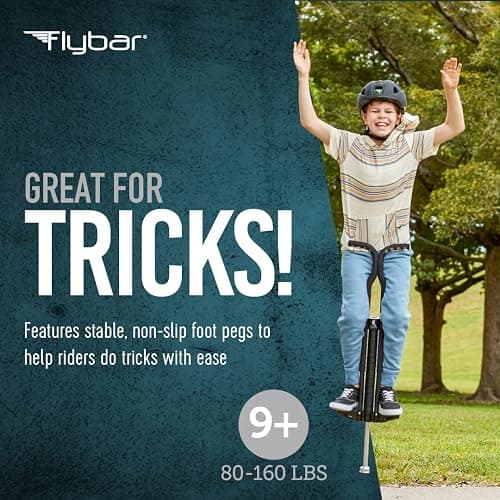 Flybar Master Pogo Stick for Kids Ages 9+, 80–160 lbs – Easy Grip Handles – Active Exercise Toy for Tweens & Teens – Outdoor Toy with Non-Slip Foot Pegs for Boys and Girls – No Assembly Needed thumbnail 3