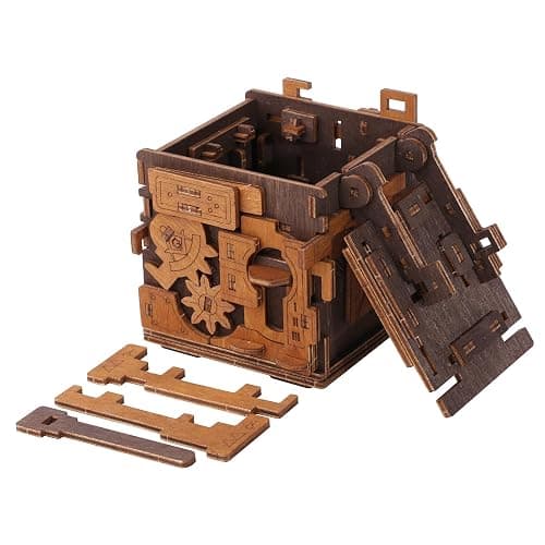 WOODEN.CITY Escape Room Puzzle Box – 3D Wooden Puzzle Box for Adults & Teens, Brain Teaser Puzzle Box Secret Lock Box with Cluebox Mechanism – Mechanical Wood Puzzle Box Kit, Unique Puzzle Boxes Gift thumbnail 6